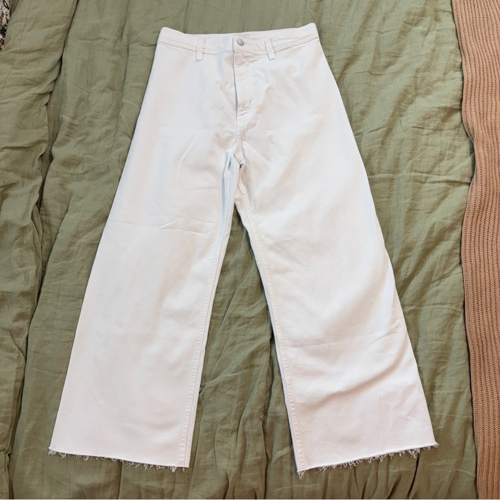 Pistola Penny Crop High Rise Wide Leg Womens Size 30 White